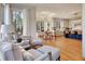 Bright living room featuring modern furnishings, hardwood floors, and large windows overlooking wooded views at 551 Lees Mill Rd, Fayetteville, GA 30214