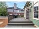 Exterior deck featuring steps, dark stain, and view of the backyard and neighborhood at 2460 Millwater Crossing Xing, Dacula, GA 30019