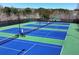 View of the community tennis courts with well-maintained nets and surfaces at 2460 Millwater Crossing Xing, Dacula, GA 30019