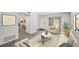 Inviting living room featuring neutral decor, lots of space, and a glimpse into the dining room at 307 Adair St # 7-E, Decatur, GA 30030