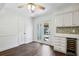 Dining area with dark hardwood floors and a ceiling fan at 2106 Clairmeade Valley Ne Rd, Atlanta, GA 30329