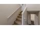 Carpeted stairs leading to the upper level, with a bathroom visible at 3025 Creel Rd, Atlanta, GA 30349