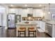 Modern kitchen with stainless steel appliances, a kitchen island, and white cabinetry at 5315 Hidden Valley Ln, Cumming, GA 30028