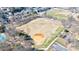 Aerial view of community athletic field with baseball field and basketball court at 395 Central Park Ne Pl # 420, Atlanta, GA 30312