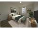 Beautifully decorated bedroom features modern furnishings and decor at 8168 Spring Ct, Riverdale, GA 30274