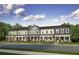 Row of new townhomes featuring covered front porches and craftsman-style details against a blue sky at 316 Oak Arms Way, Woodstock, GA 30188