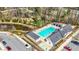 Aerial view of community pool and amenities including covered seating and a hot tub at 2434 Soft Maple St, Atlanta, GA 30360