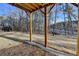 Under-deck patio view overlooking backyard and trees in winter at 3328 Sir Gregory Mnr, Lawrenceville, GA 30044