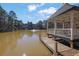 Picturesque lake with a gazebo and dock, perfect for relaxing by the water at 455 Emerald Lake Path, Sugar Hill, GA 30518