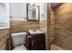 Updated bathroom featuring a vanity with granite countertop and a tiled walk-in shower at 2695 Terratim Ln, Decatur, GA 30034