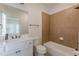 Bathroom with a white vanity, tiled shower, and neutral color scheme at 3529 S Sherwood Se Rd, Smyrna, GA 30082