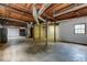 Unfinished basement with exposed duct work and concrete floor, ready for customization and storage at 616 Rich Davis Rd, Hiram, GA 30141