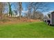 Large grassy backyard, with a lawn and privacy from mature trees at 145 Pinehurst Dr, Stockbridge, GA 30281