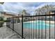 Exterior view of a community pool enclosed by a fence, offering privacy and a clear view of the surrounding landscape at 346 Carpenter Dr # 29, Atlanta, GA 30328