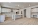Modern kitchen with white cabinets, stainless steel appliances, and a large center island at 124 Felicity Pike, Locust Grove, GA 30248