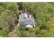 Aerial view of estate surrounded by lush trees offering privacy at 1790 Mountain Farm Rd, Woodstock, GA 30188