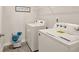 Functional laundry room featuring a washer, dryer, and storage at 107 Hill Side Ln, Dallas, GA 30157