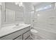 Clean bathroom with vanity, tub, and shower combination at 144 Laurel Farms Ln, Dallas, GA 30157