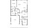 Detailed floor plan with dimensions, showcasing the layout of the home including living room, kitchen, and bedrooms at 144 Laurel Farms Ln, Dallas, GA 30157