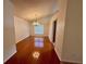 Formal dining room with hardwood floors, chandelier, and natural light at 1854 Brittlebank Ln, Lawrenceville, GA 30043