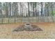A fenced backyard with a stone fire pit offers a cozy area for outdoor gatherings at 2506 Creek Station Dr, Buford, GA 30519