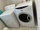 This functional laundry room features white appliances, a washing machine, and a dryer at 179 Silver Arrow Cir, Austell, GA 30168