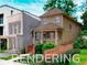 Front exterior of a well-maintained home with a charming porch and landscaped front yard. RENDERING at 301 Fortune St, Atlanta, GA 30312