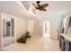 Unfinished basement area with a kitchenette area and tile flooring at 8640 Embrey Dr, Jonesboro, GA 30236
