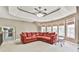 Spacious bonus room with tray ceiling, neutral colors, and lots of light at 2837 Captain Ct, Dacula, GA 30019