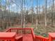 Red back deck with steps leading down to a large yard at 2658 Kellogg Creek Rd, Acworth, GA 30102