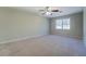 Large bedroom featuring plush carpeting, a ceiling fan, and a large window at 169 Holly Ct, Loganville, GA 30052