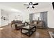 Relaxing living room with hardwood floors and comfortable seating at 672 Red Sunset Cir, Powder Springs, GA 30127