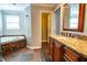 Bathroom with granite countertops, tub with decorative tile accent and tile flooring at 940 Highview Se Dr, Smyrna, GA 30082