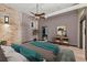 Spacious bedroom with exposed brick wall, ceiling fan, and modern decor at 434 Marietta Nw St # 301, Atlanta, GA 30313