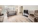 Comfortable living room showcasing a bay window, gray sofas, and modern flooring at 6520 Roswell Rd # 79, Sandy Springs, GA 30328