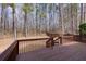 Spacious wooden deck overlooking a large backyard with mature trees and a privacy fence at 76 Misty View Ln, Acworth, GA 30101