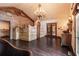 Unique bathroom showcasing an art deco wall, vessel sink and exposed wood beams at 130 Woodlawn Ne Dr, Marietta, GA 30067