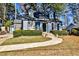 Charming blue two-story home with manicured front yard and inviting walkway at 807 Longwood Dr, Atlanta, GA 30305