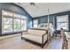 Bright main bedroom with vaulted ceiling, sitting area, and large windows offering an outdoor view at 807 Longwood Dr, Atlanta, GA 30305