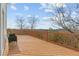 Expansive wood deck with two chairs and a wooden railing overlooks a beautiful scenic vista at 2949 Summitop Ne Ct, Marietta, GA 30066