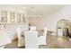 Dining room featuring a stylish chandelier, hardwood floors, and views to kitchen at 1950 Buford Dam Rd # 105, Cumming, GA 30041