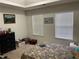 Bedroom with carpet, two windows with blinds, and an decorative painting at 2270 Exchange Se Pl, Conyers, GA 30013