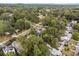 Aerial view of a residential neighborhood with lush trees, showcasing the home among other well-maintained properties at 427 S Columbia Dr, Decatur, GA 30030