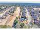 Panoramic aerial shot capturing the community's landscape, tree coverage and quiet surroundings at 955 Golf View Ct, Dacula, GA 30019