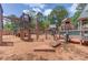 Safe and fun playground featuring climbing nets and wooden platforms, perfect for active  at 5079 N Dogwood Hills Dr, Buford, GA 30518