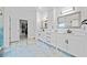 Bathroom with large walk-in shower and double vanity with granite countertops at 1118 Reddy Farm Rd, Grayson, GA 30017