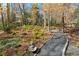 A stone pathway meanders through the backyard's natural landscape, leading to a peaceful sitting area at 1122 Springdale Ne Rd, Atlanta, GA 30306