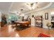 Open basement featuring a pool table, hardwood floors, and recessed lighting at 4010 Tamarack Nw Dr, Kennesaw, GA 30152