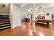 Finished basement with an open layout featuring a pool table and game area at 4010 Tamarack Nw Dr, Kennesaw, GA 30152