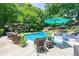 Inviting backyard pool area with comfortable seating, ideal for entertaining and enjoying sunny days at 4010 Tamarack Nw Dr, Kennesaw, GA 30152
